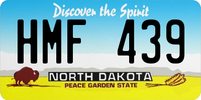 ND license plate HMF439