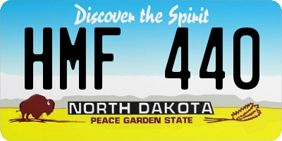 ND license plate HMF440