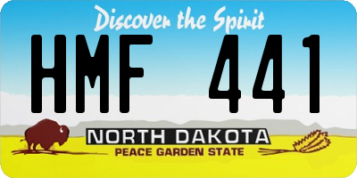 ND license plate HMF441