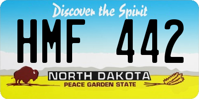 ND license plate HMF442