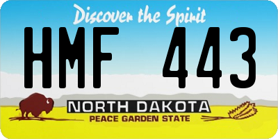 ND license plate HMF443