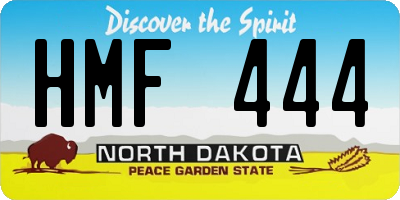 ND license plate HMF444