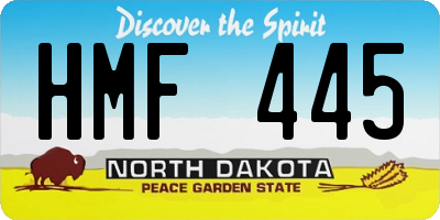 ND license plate HMF445