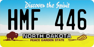 ND license plate HMF446