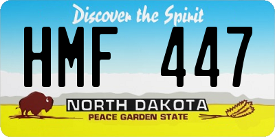 ND license plate HMF447