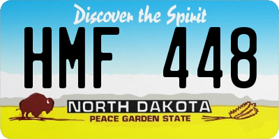 ND license plate HMF448