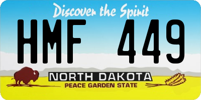 ND license plate HMF449