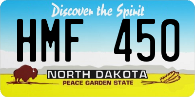 ND license plate HMF450