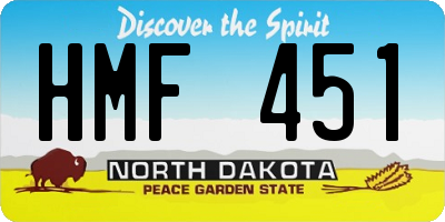 ND license plate HMF451