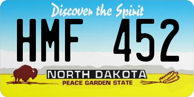 ND license plate HMF452