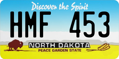 ND license plate HMF453