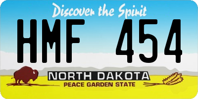 ND license plate HMF454