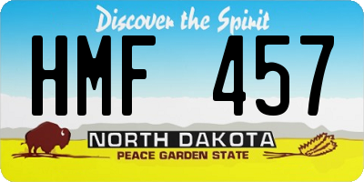 ND license plate HMF457