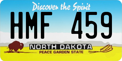 ND license plate HMF459