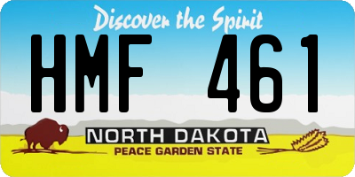 ND license plate HMF461