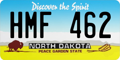 ND license plate HMF462