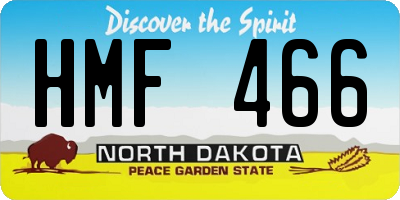 ND license plate HMF466