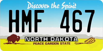 ND license plate HMF467