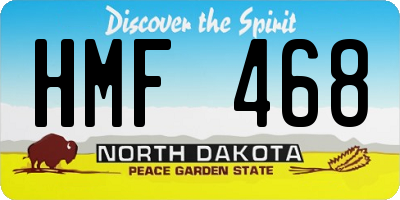 ND license plate HMF468