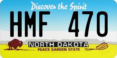 ND license plate HMF470