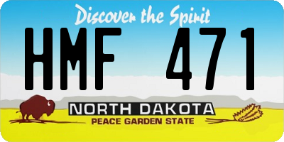 ND license plate HMF471