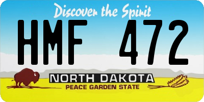 ND license plate HMF472