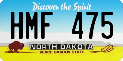 ND license plate HMF475