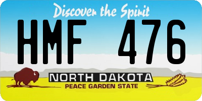 ND license plate HMF476