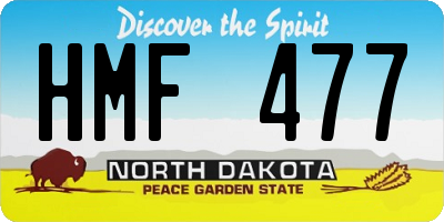 ND license plate HMF477