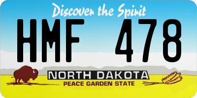 ND license plate HMF478