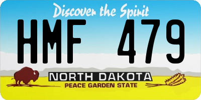 ND license plate HMF479