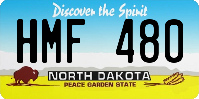 ND license plate HMF480