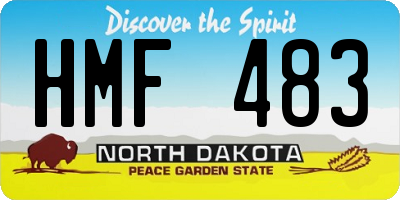 ND license plate HMF483