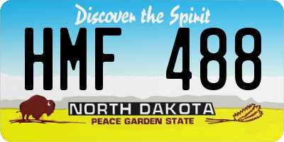 ND license plate HMF488