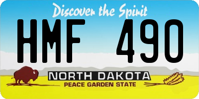 ND license plate HMF490