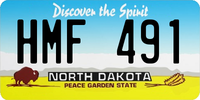 ND license plate HMF491