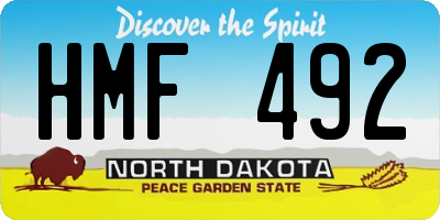 ND license plate HMF492