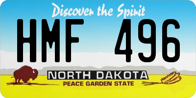 ND license plate HMF496