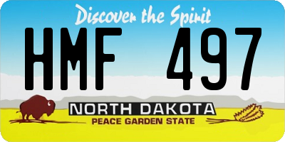 ND license plate HMF497