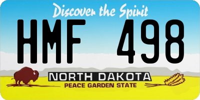 ND license plate HMF498