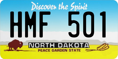 ND license plate HMF501