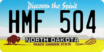 ND license plate HMF504