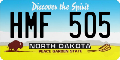 ND license plate HMF505