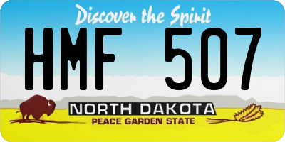 ND license plate HMF507