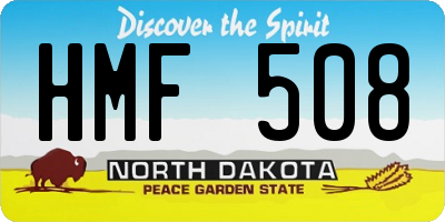 ND license plate HMF508