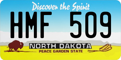 ND license plate HMF509