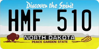 ND license plate HMF510