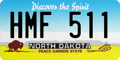 ND license plate HMF511