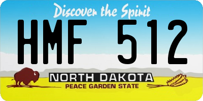 ND license plate HMF512