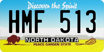 ND license plate HMF513